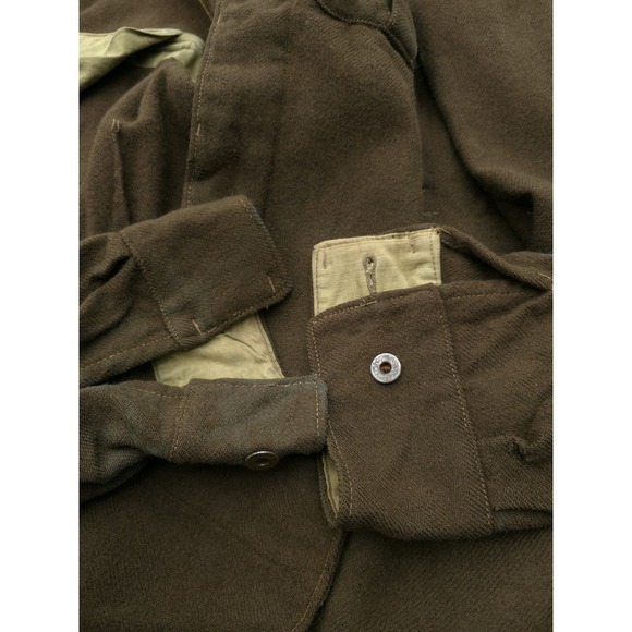 Vintage WW2 Canadian Cadet Wool Battledress Blouse Jacket Green OD 1940s M Army - Picture 11 of 16